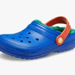 Crocs Toddler Classic Lined Clogs - Blue Green Liner - Boy Size 10